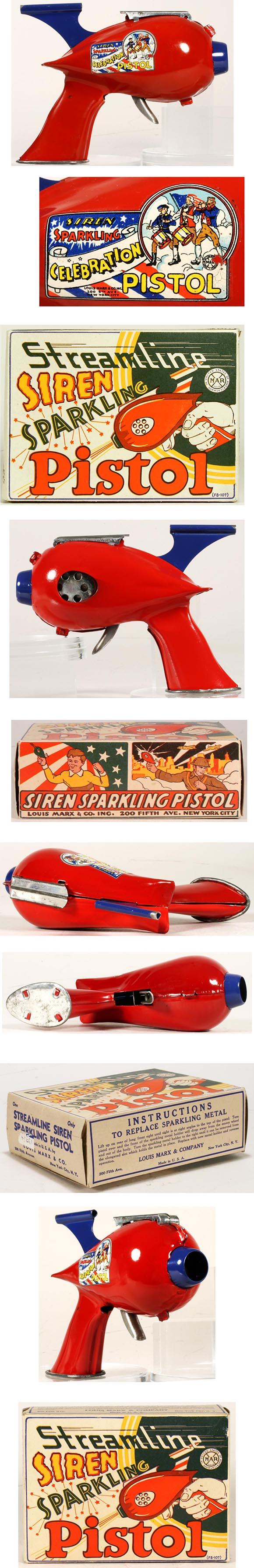 1939 Marx Siren Sparkling Celebration Pistol in Original Box